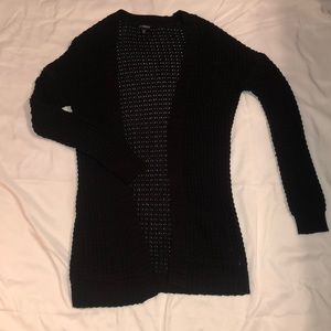 black knit cardigan